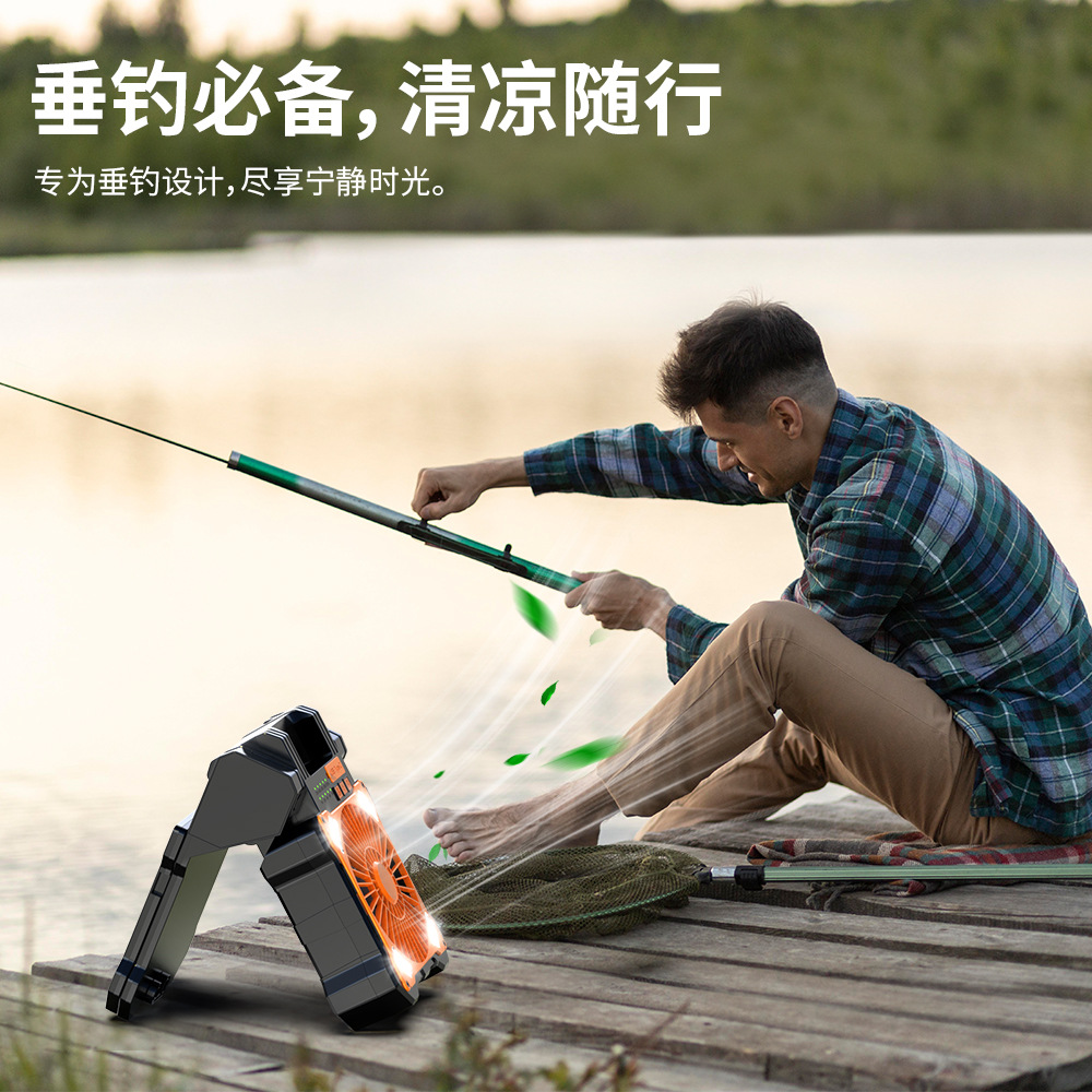 新款太阳能风扇多功能LED灯便携式野营灭蚊充电户外露营迷你手持风扇日用百货详情15