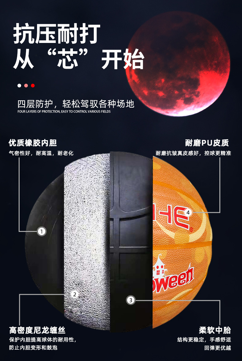 PSYCHE七号篮球万圣节限定夜光发光篮球跨境万圣节礼物新品篮球详情11