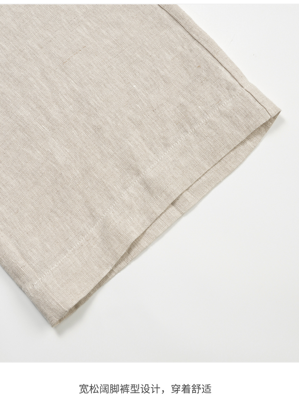 Linen loose straight-leg pants for commuting, long pants with a high-quality feel for old money, high-waisted fashionable linen casual pants for women in spring and summer pic 15