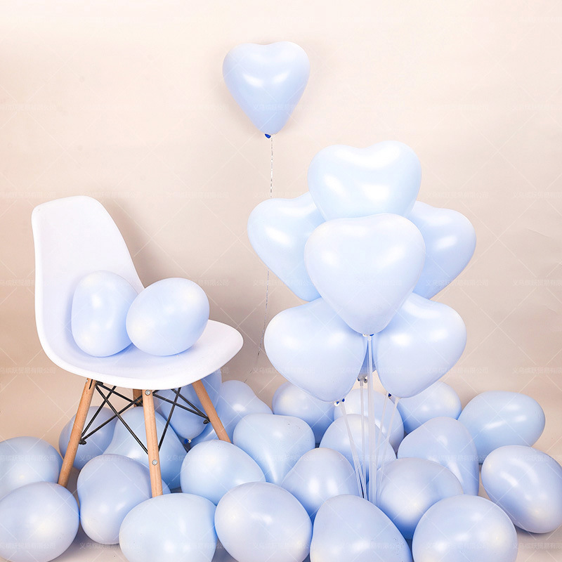 Macaron heart-shaped balloons for the Qixi Festival confession, wedding decoration, birthday party, cute girl atmosphere, and non-toxic pic 13