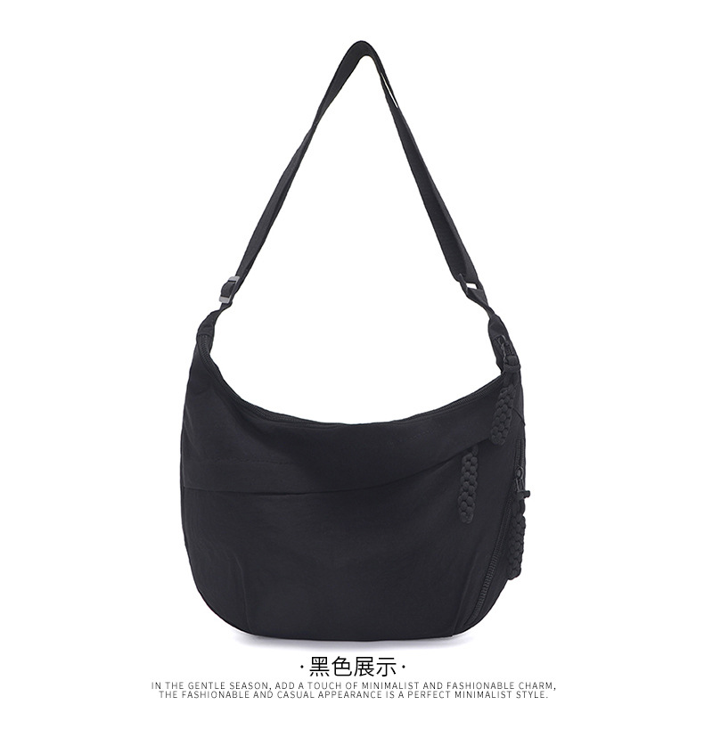 Japanese minimalist large-capacity crossbody bag for girls, 2024 new style student small crossbody bag, single-shoulder fabric bag, versatile dumpling bag for girls pic 22