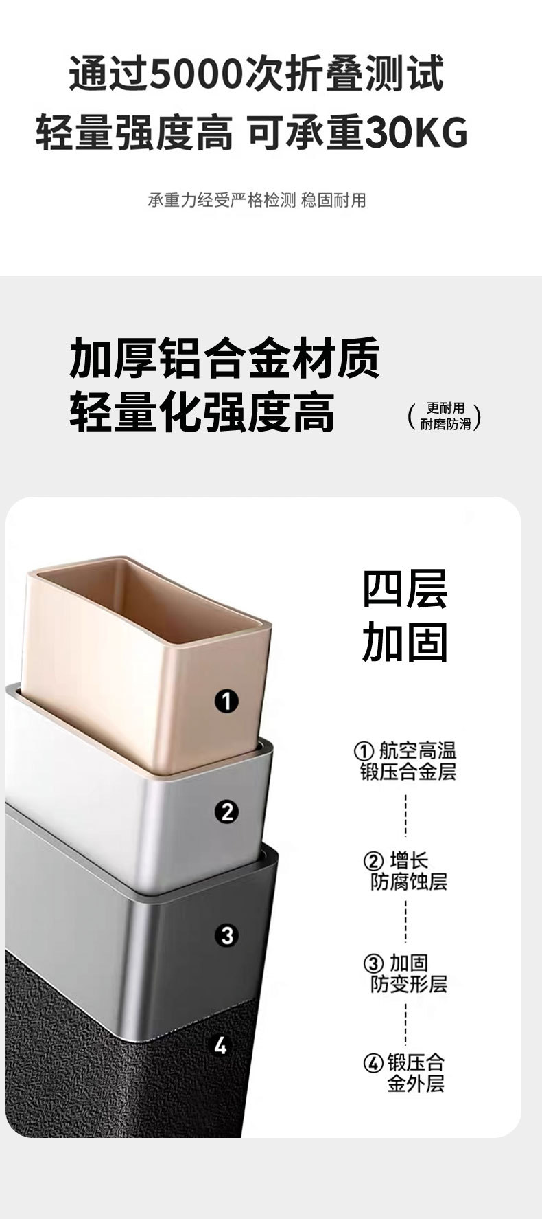 轻装出行月亮椅升降露营桌椅户外用品折叠桌180g详情7