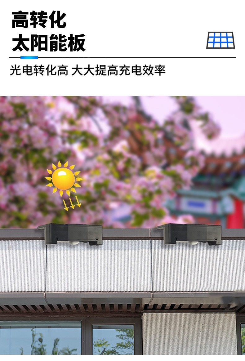 New solar-powered wall-washing light, high-brightness convex lens wall lamp, outdoor garden yard 12-speed color-adjustable fence light pic 6