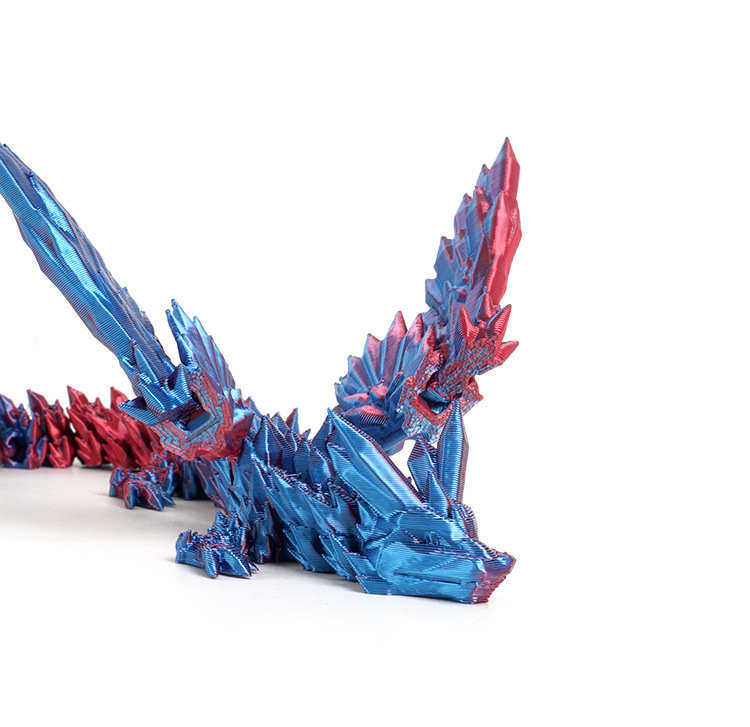 跨境爆款3D打印水晶飞龙翅膀关节可活动创意神龙摆件手办礼物玩具详情6