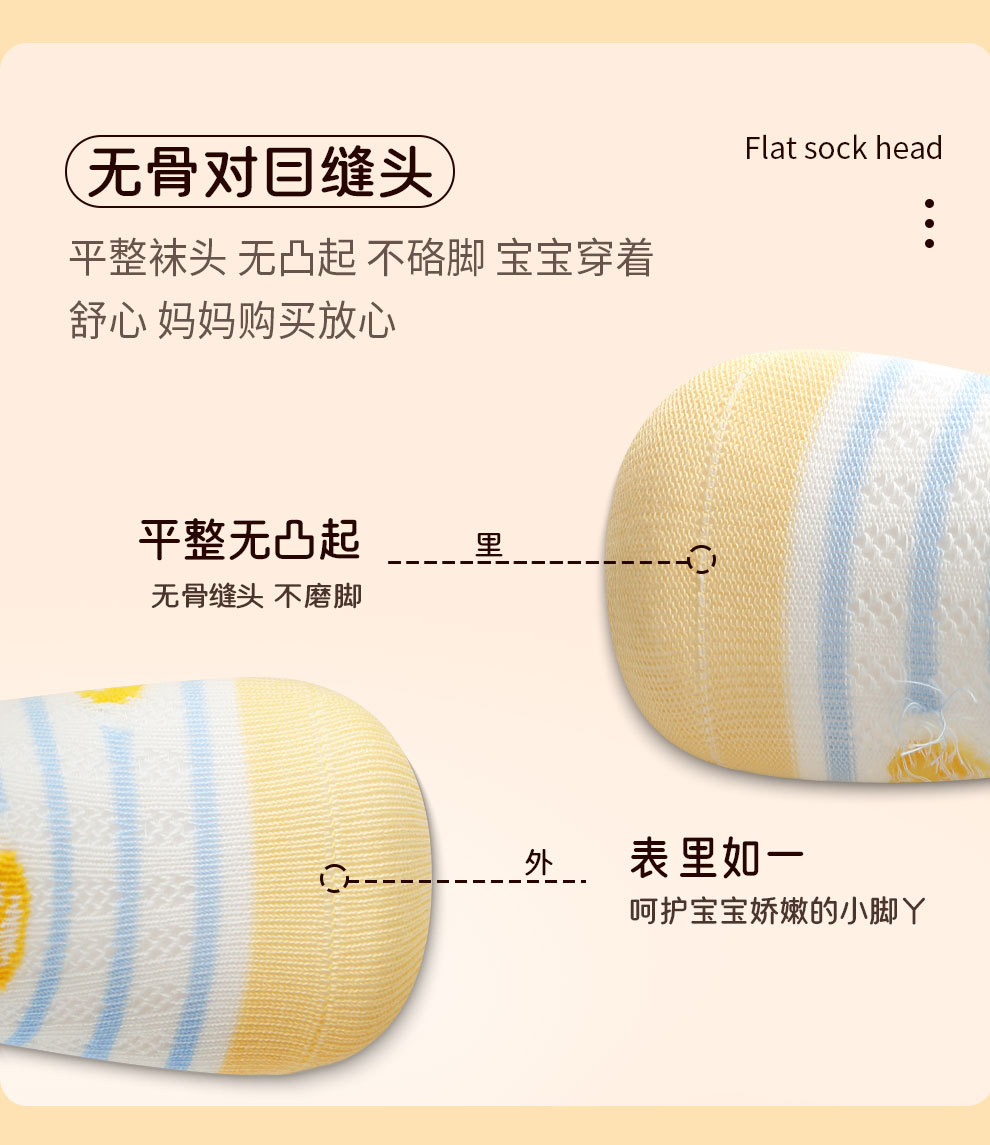 夏季新品男童袜子卡通蓝色宝宝袜子短筒大网眼纯棉婴儿袜子批发详情13