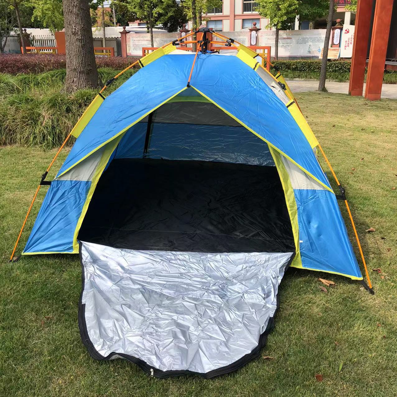 户外野营露营自驾游帐篷全自动3-4人两门两窗帐篷钓鱼帐防晒防雨详情5