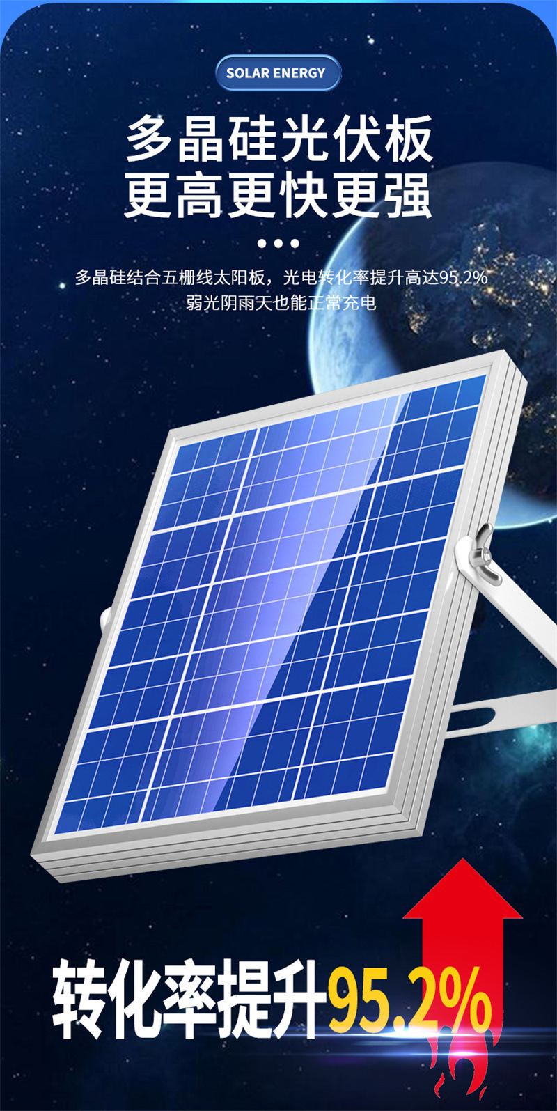Solar floodlights, outdoor lighting fixtures, waterproof LED full sky stars, source manufacturer wholesale, rural benefit for the people, bright up pic 8