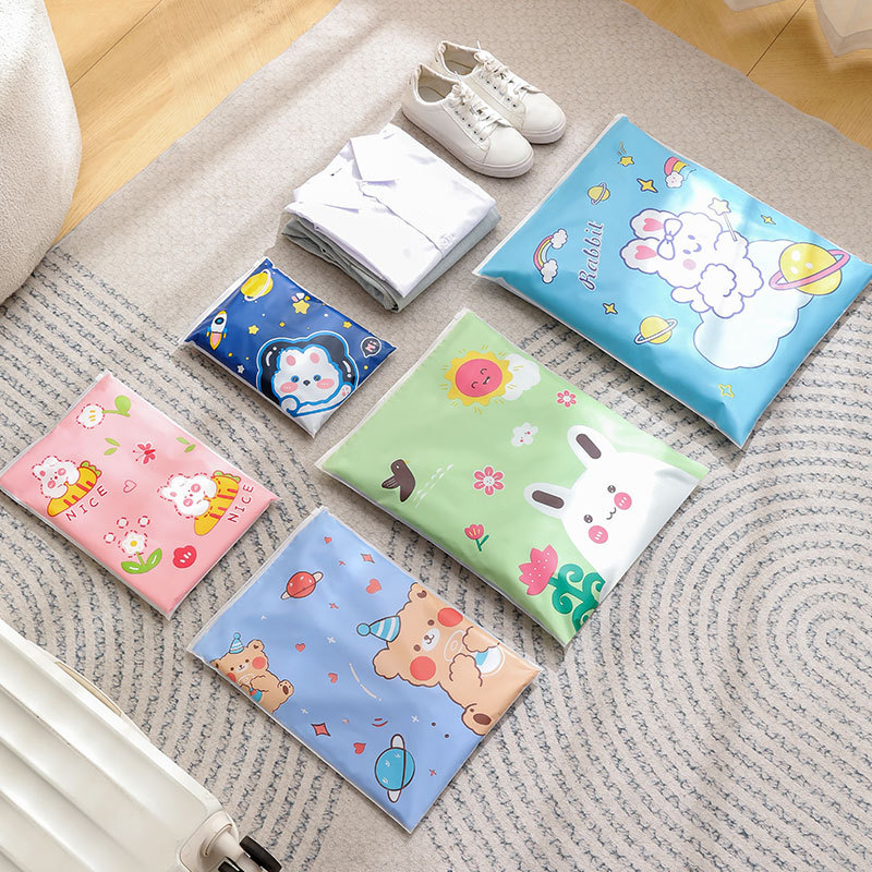 Travel storage bags, clothes organizing bags, kindergarten clothes sealed bags, thickened luggage classification portable pull-edge bags pic 13