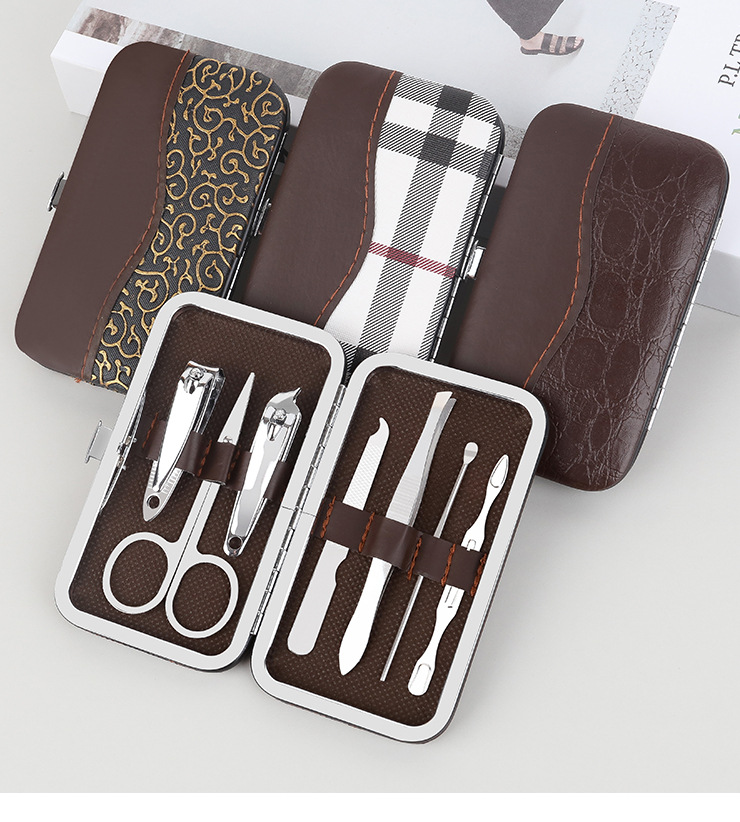 7-piece nail clipper set in leather box, beauty and nail care tools, printable gift nail clipper set pic 25