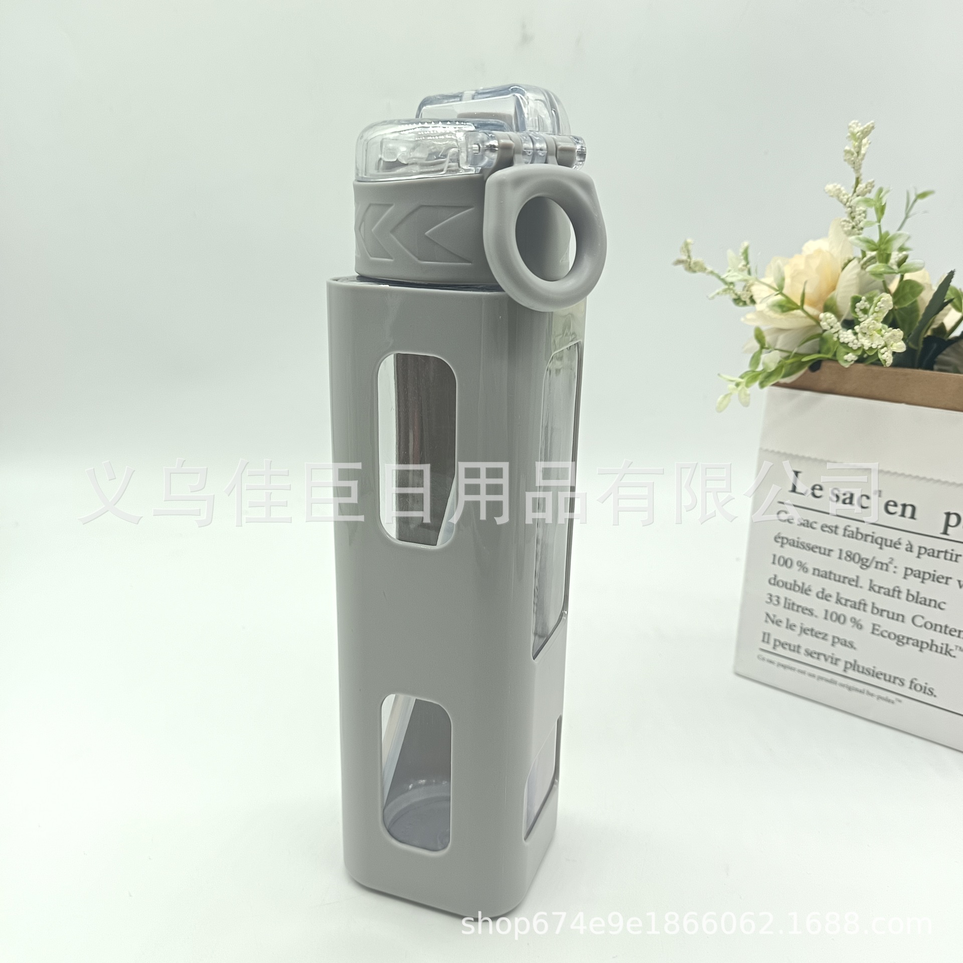 Hot-selling rectangular sports cups with double drinking LIDS, suitable for direct drinking and straws, sports water cups, space cups, for students and office workers pic 4