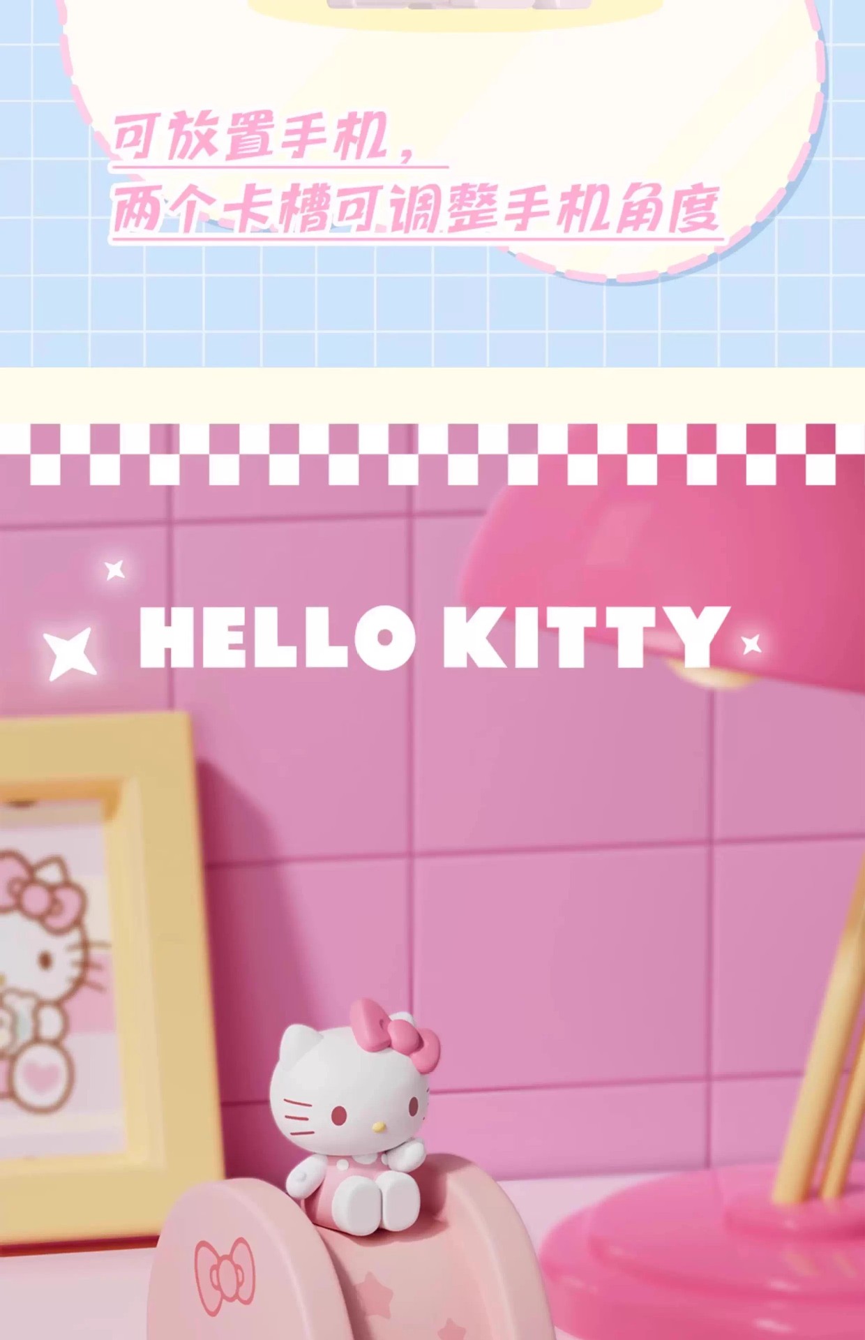 Wholesale of genuine Sanrio slide phone stand ornaments, blind boxes, cute figurines, desktop decorations, gifts and figurines pic 3