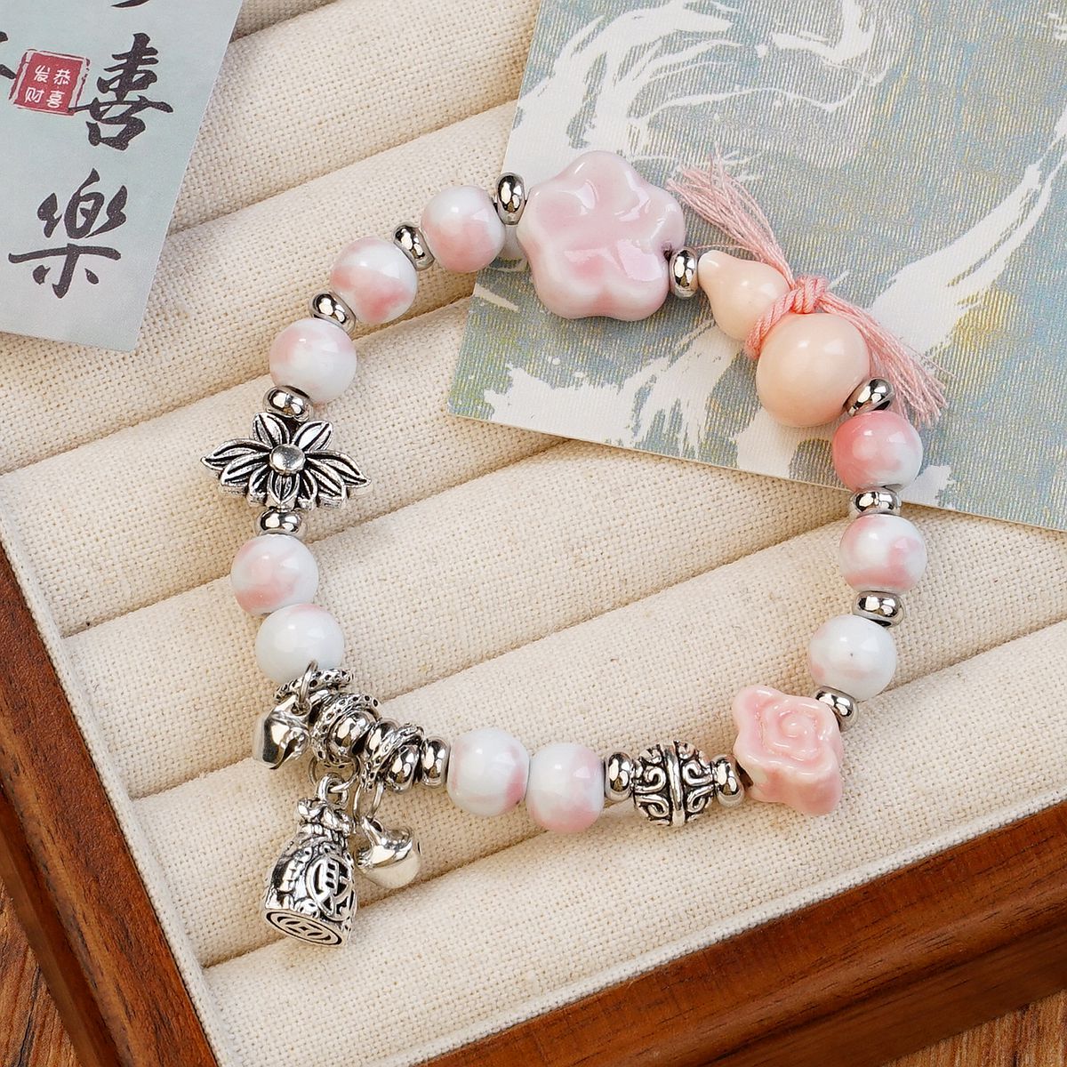 Jingdezhen ceramic bracelet manufacturer supplies artistic handcrafted Anzhiyu single-circle ethnic style retro festival gifts pic 2