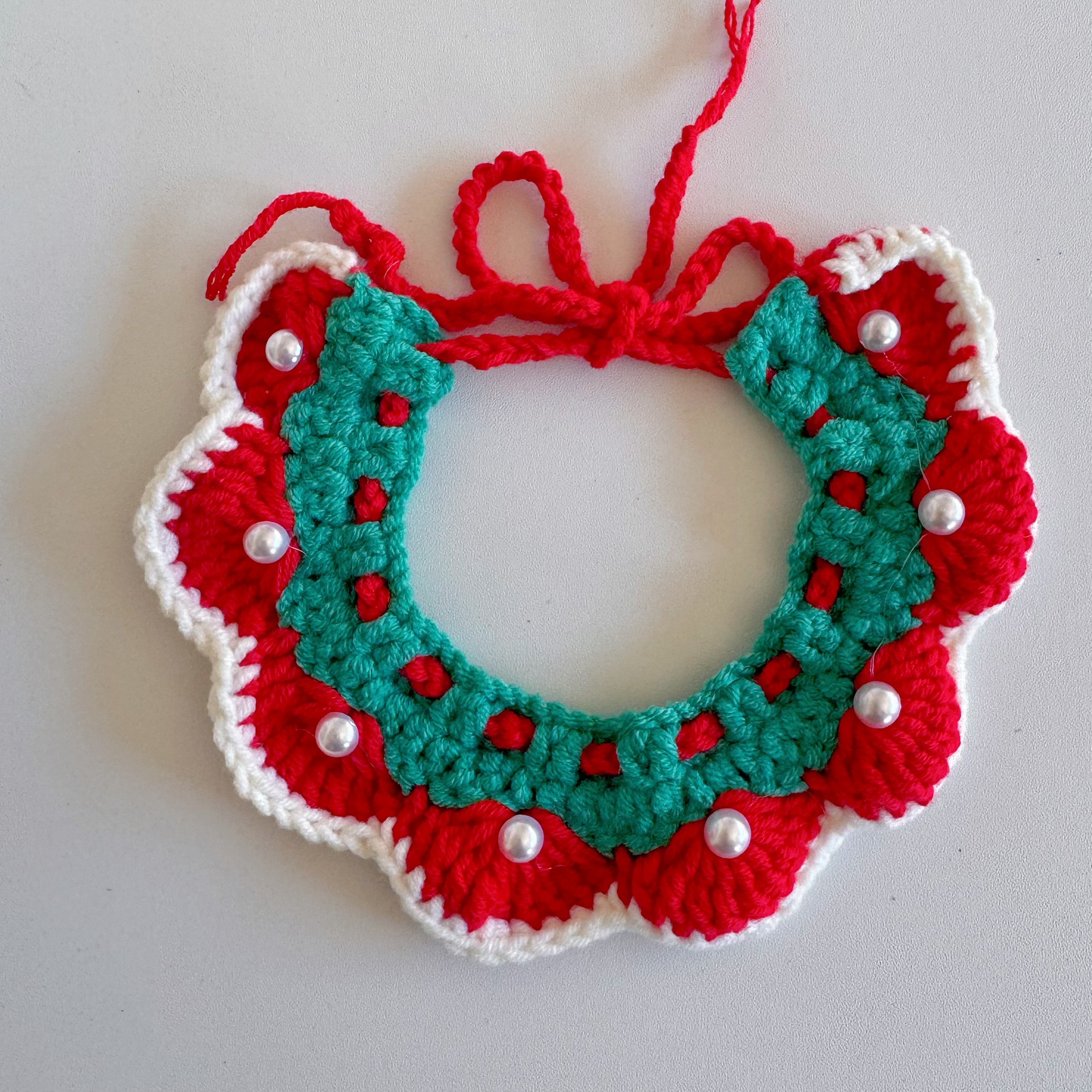 Pet hand-woven necklaces, cute cat knitted necklaces, kitten neck rings, small dog neck decorations pic 20