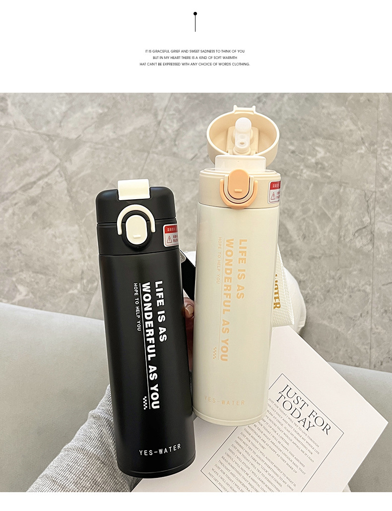 新款时尚字母印花双饮吸管保温杯女高颜值学生不锈钢杯子一件代发详情26