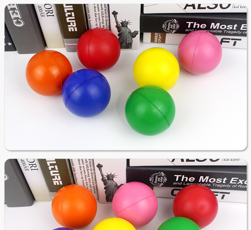Colorful PU sponge slow rebound pressure ball rehabilitation training grip strength machine LOGO printed pressure relief and release ball toy pic 10