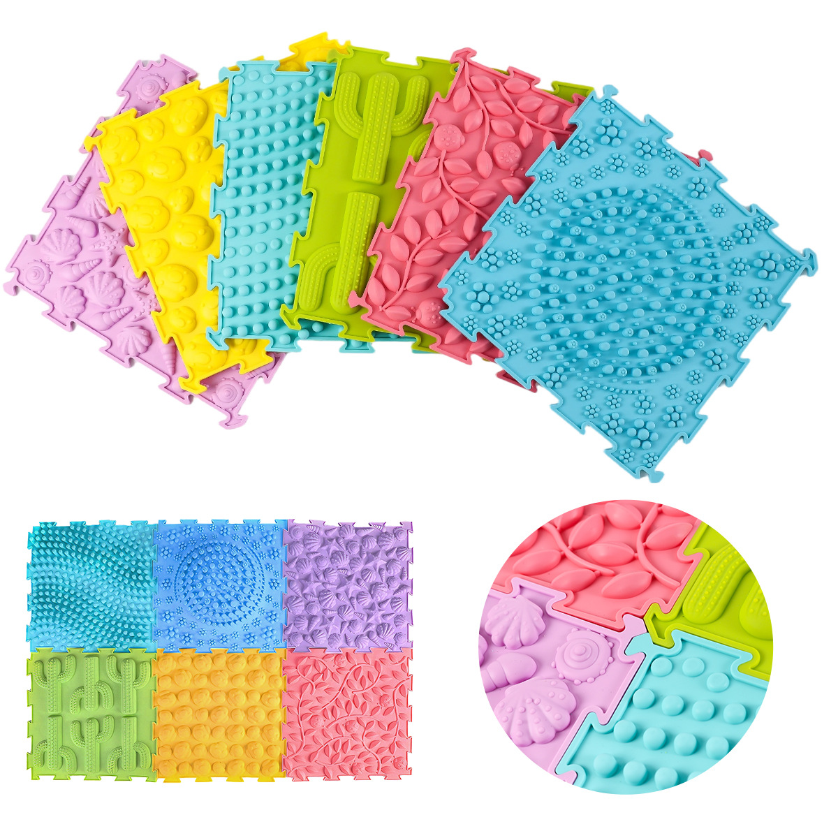 指压板儿童感统训练触觉脚底趾压板跨境家用户外软胶足底按摩垫详情6