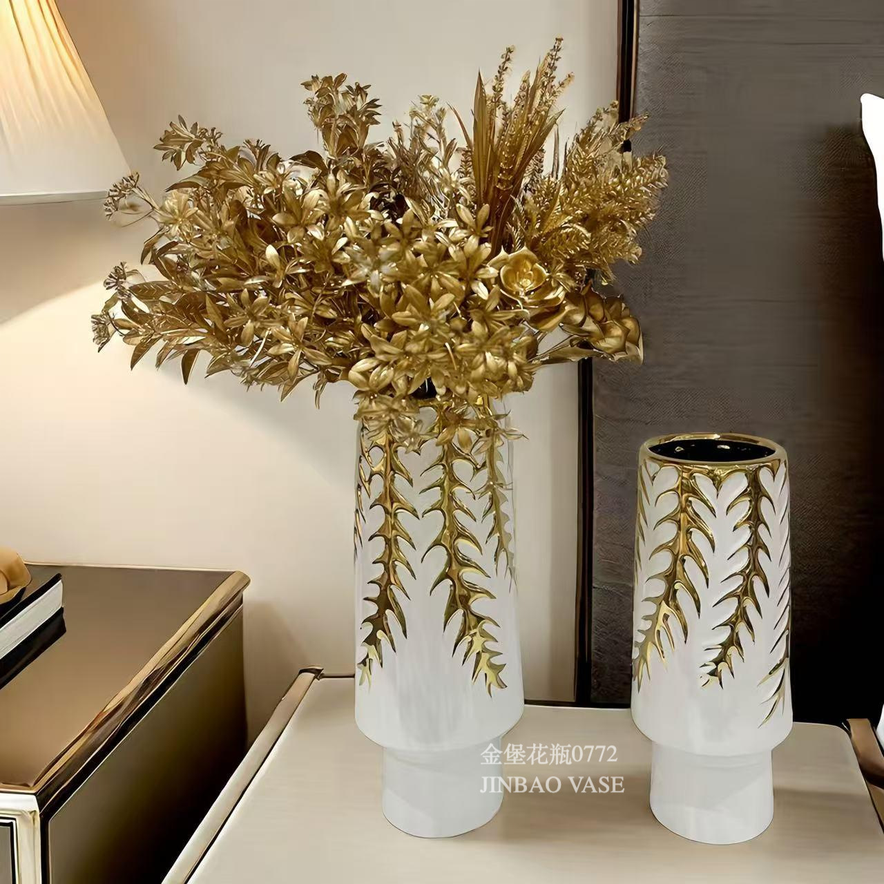 Nordic creative ceramic vases, rotating aesthetic ornaments, high-end living room entrance hall tabletop, dining table, dried flower decorations pic 9