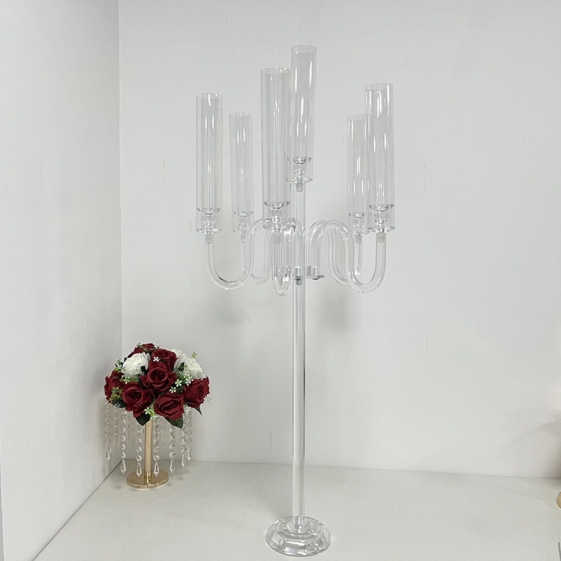 6 European acrylic candlesticks, wedding candlesticks, wedding venue decoration props, candlesticks pic 1