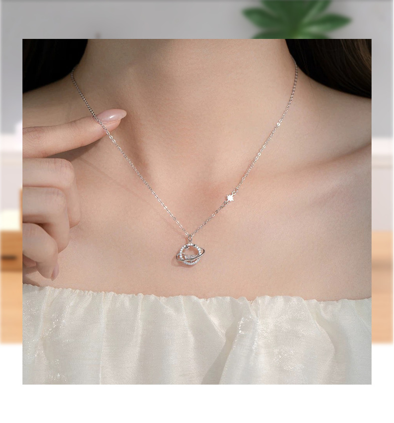 999纯银星球项链女韩国轻奢星星锁骨链百搭镶嵌饰品工艺品礼品动漫明星周边详情35