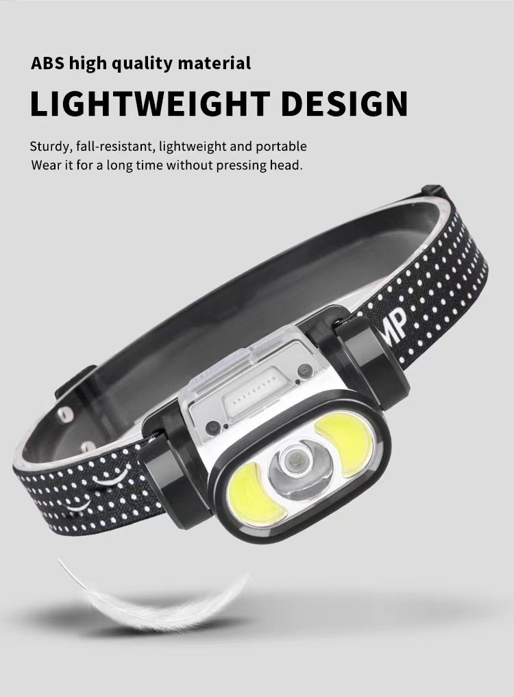 新款跨境XPG强光感应头灯 USB充电 LED 红光警示户外露营钓鱼头灯详情8