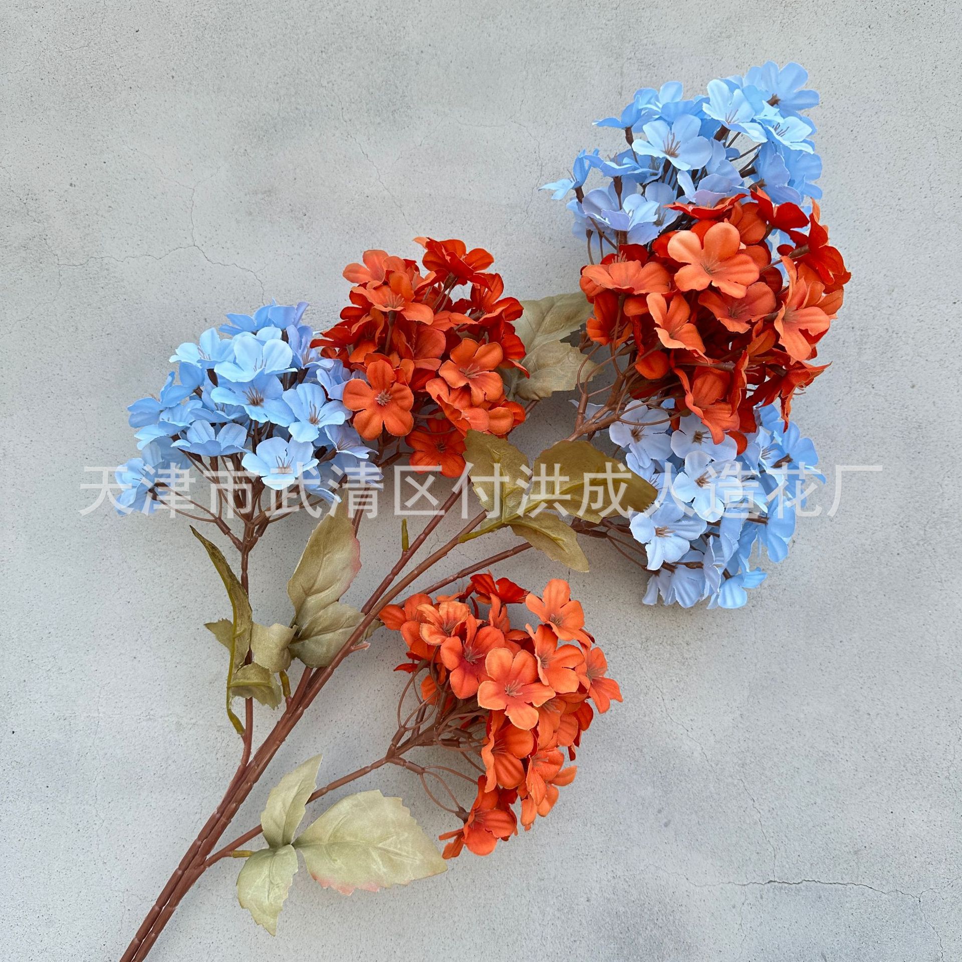 Wholesale of 3-head snowflake hydrangea artificial flowers for wedding roadways, ground arrangement flowers, decorative patterns for prefabricated houses and home decoration pic 5