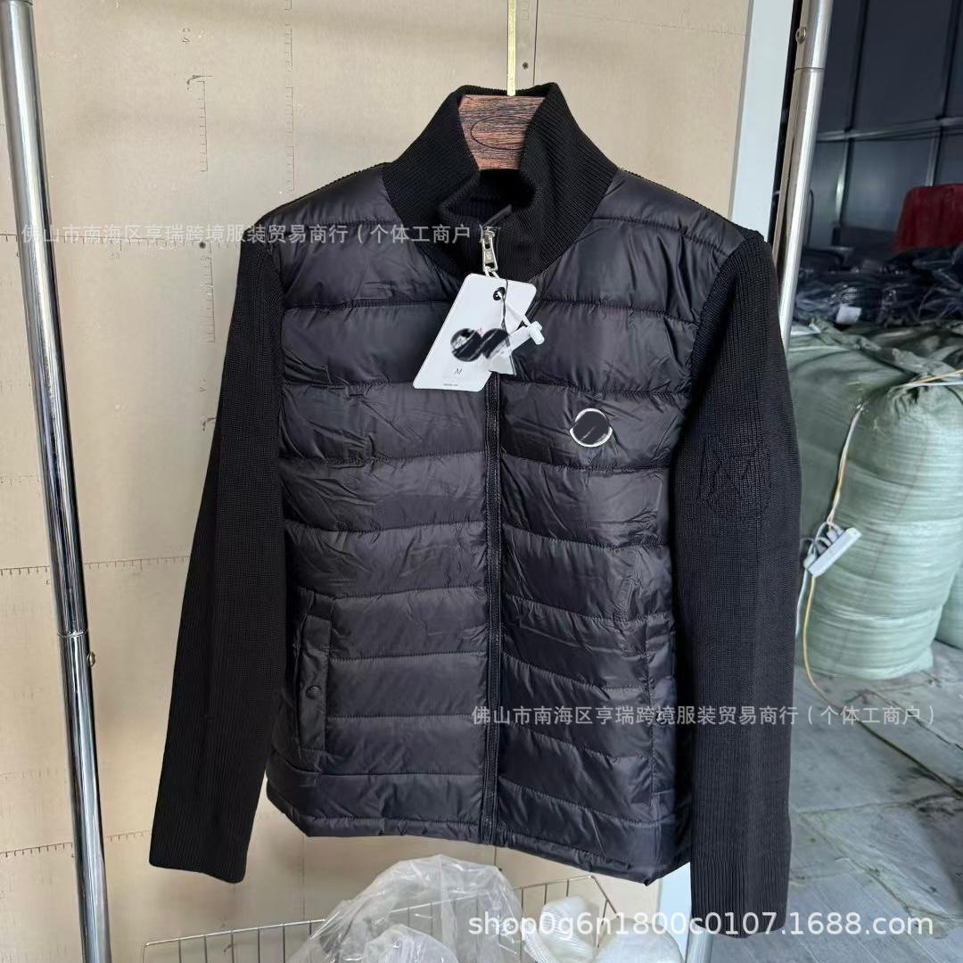 The new M brand knitted patchwork casual down jacket for men, featuring white duck down, is warm, fashionable and slimming pic 7