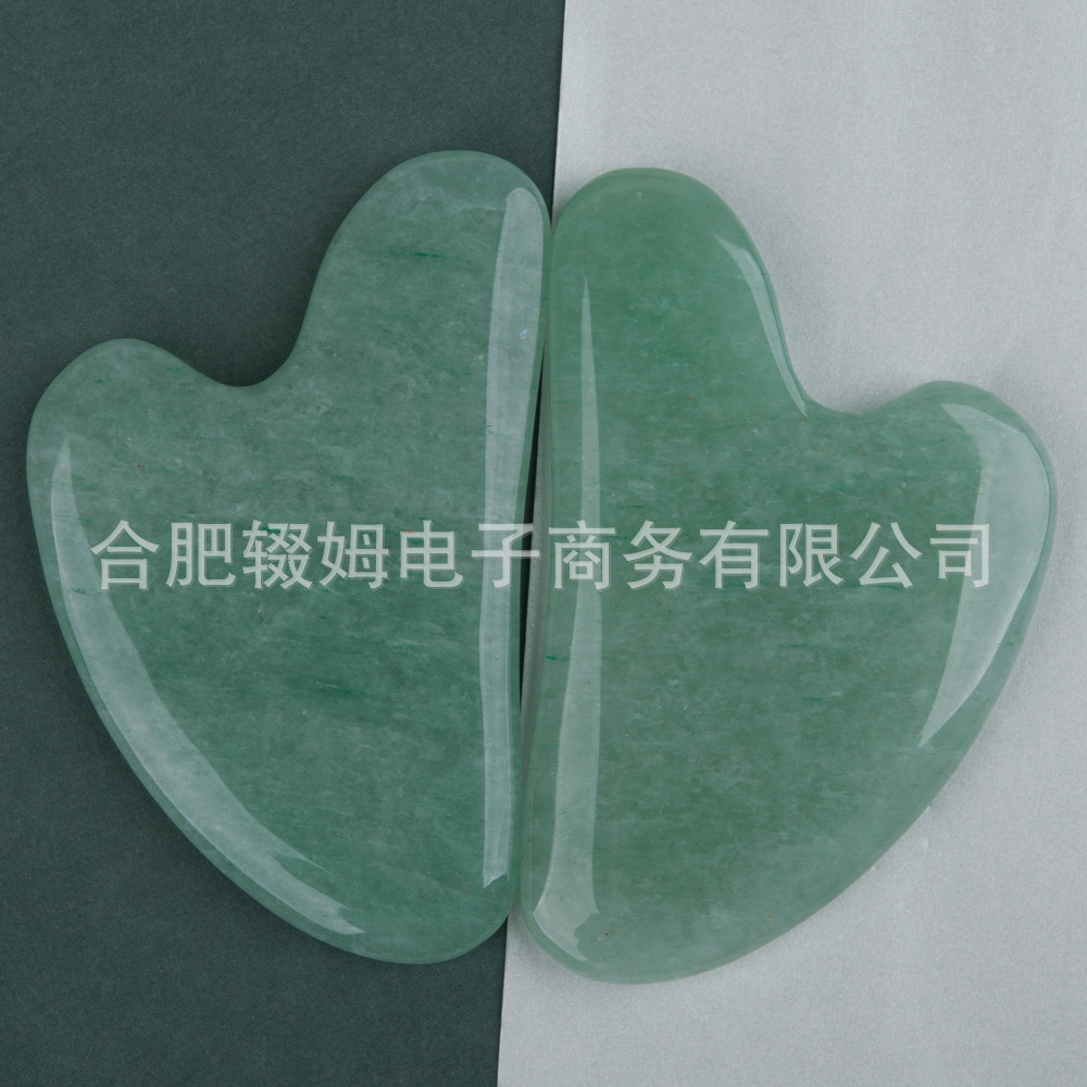 粉晶刮痧板心形刮痧按摩器美容面部脸部天然玉石手指粉水晶刮痧片详情31