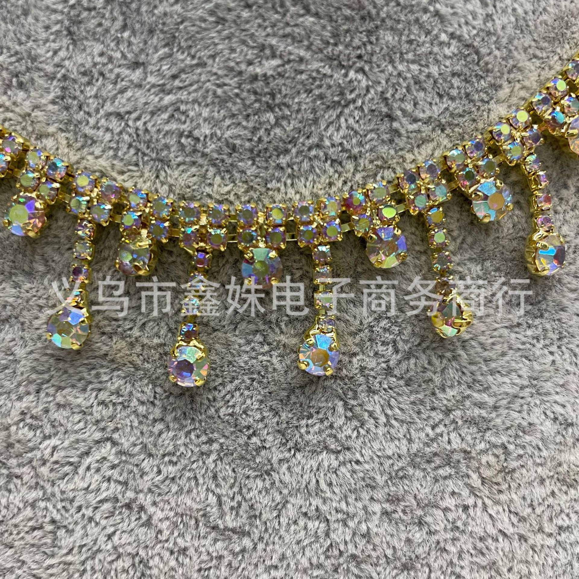 Cross-border best-selling double-row irregular water diamond tassel chains, glass bead diamond chains, clothing accessories, shoes and boots, decorative items and accessories pic 9
