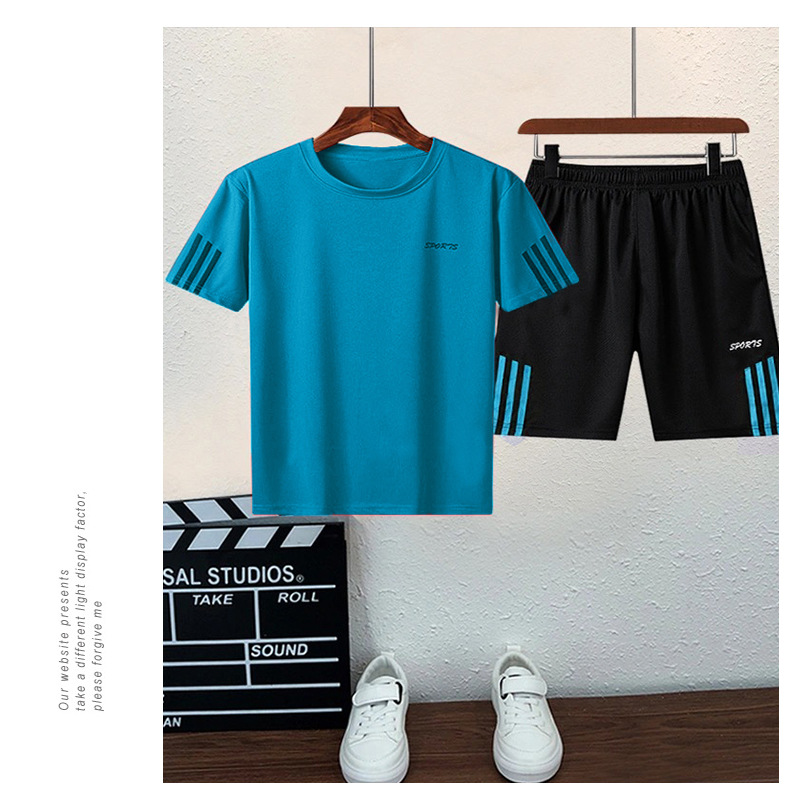 Summer quick-drying clothes for children and boys in foreign trade, short sleeves and shorts, new sporty and casual T-shirts, one-piece consignment pic 8