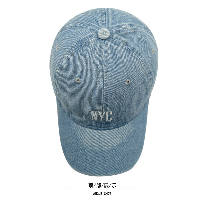 外贸NYC刺绣男女复古鸭舌帽 水洗牛仔棒球帽 绣花做旧户外遮阳帽 成人帽款时尚潮流详情5