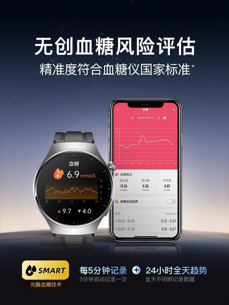 One-stop consignment of cross-border MT200 blood glucose smartwatch, blood pressure, heart rate, ECG, Bluetooth call and sports watch pic 12