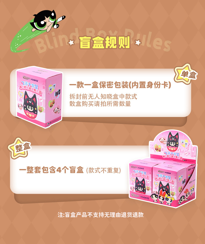 正版飞天小女警游戏机毛绒挂件盲盒可爱动物娃娃头套装扮玩偶礼物详情5