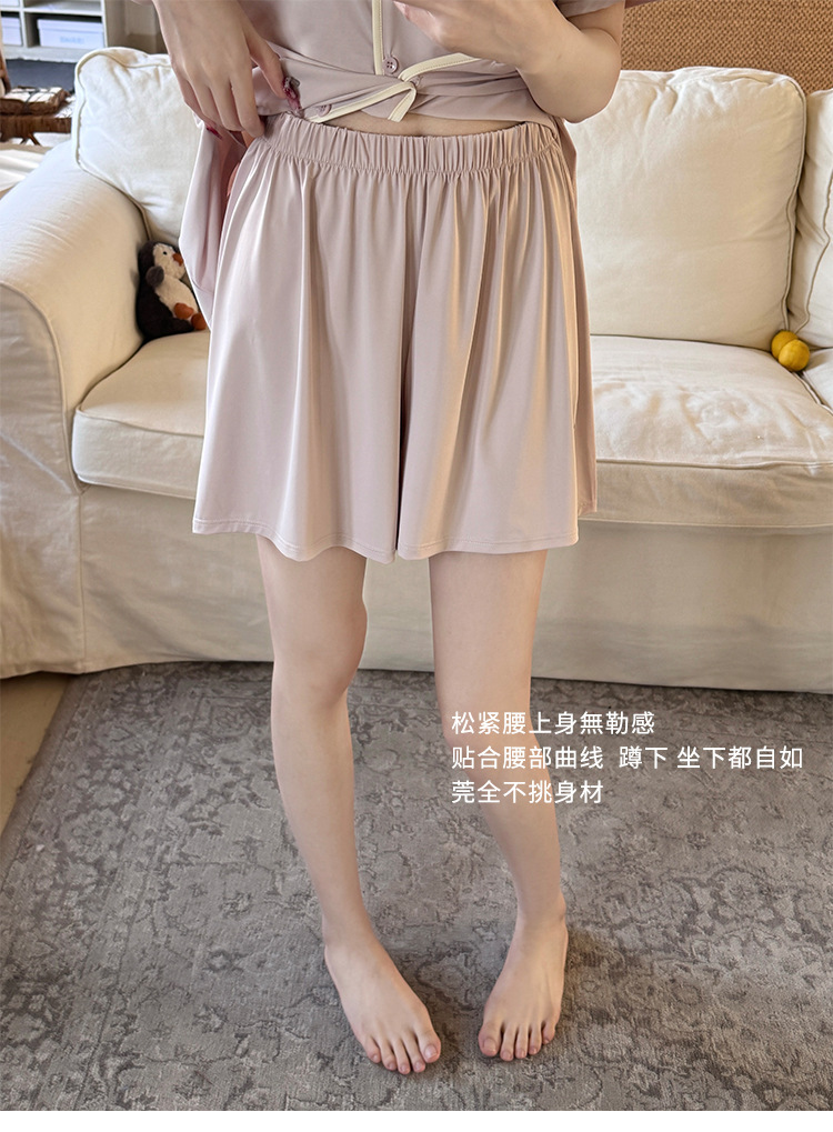 A two-piece set of casual wear for women in the original color ice leather, a summer pajama set with a cool and contrasting color, featuring new short-sleeved shirts and shorts pic 18
