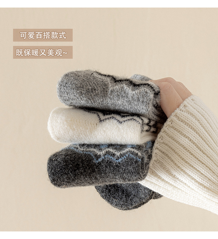 儿童袜子秋冬季加厚保暖羊毛袜儿童韩版卡通小狗冬款羊绒中筒袜详情14