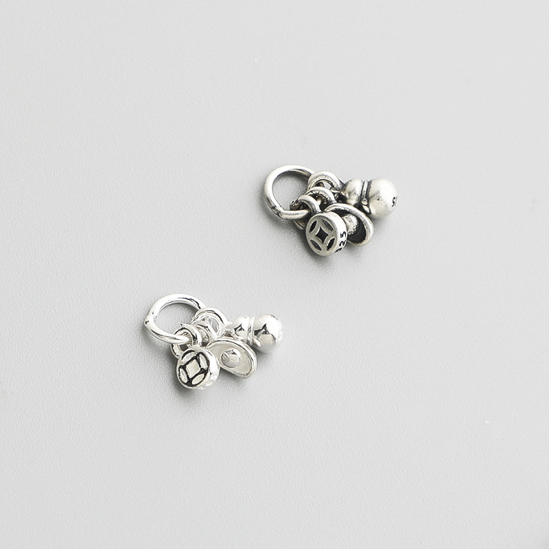 S925 sterling silver Thai Silver Peace and Happiness Pendant DIY beaded rope bracelet Necklace Money and Fortune Pendant accessory pic 5