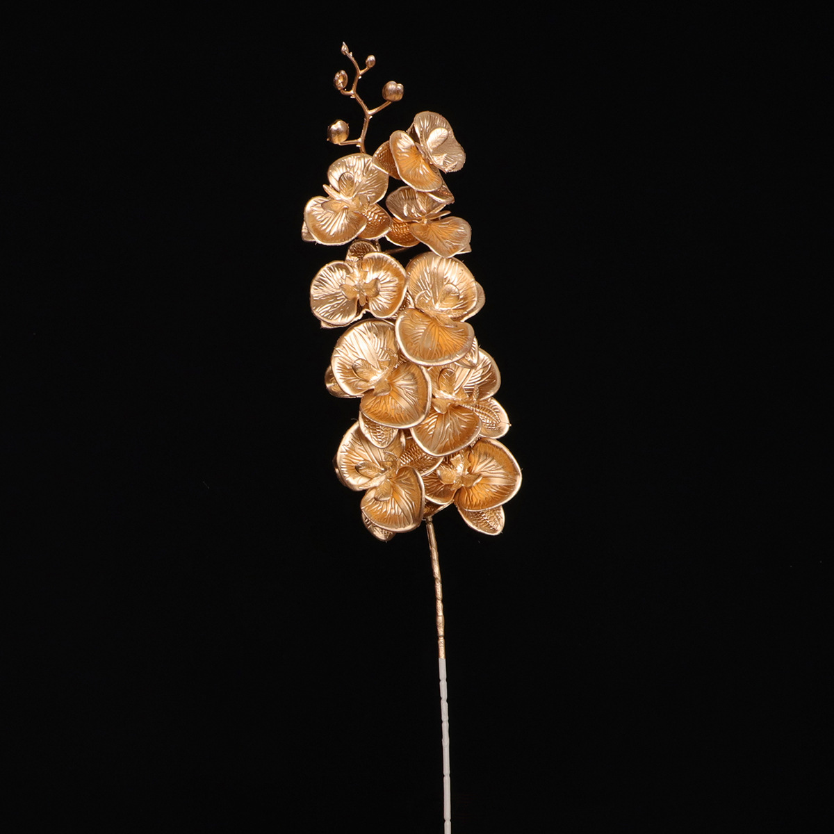 圣诞装饰金色蝴蝶兰花银色蝴蝶兰金银色蝴蝶兰花头叶子仿真花详情4