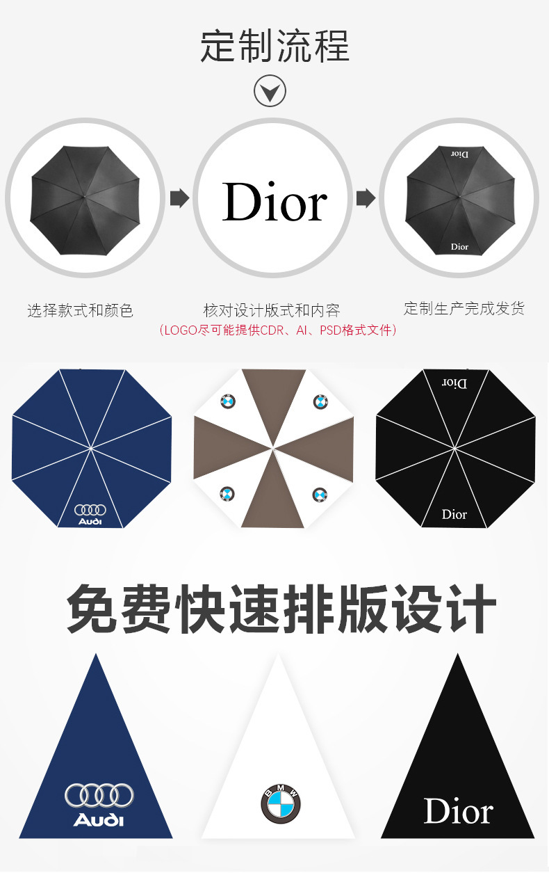 The 2024 summer new style of fresh and long-handled umbrella event gift advertisement umbrella can be printed with LOGO pic 2