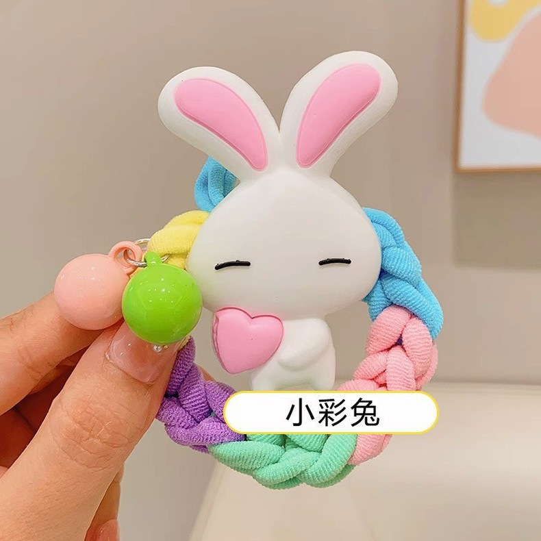 彩虹编织儿童头绳发圈扎头发可爱卡通公仔皮筋diy发饰皮套女批发详情46