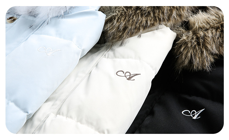 CATTEE美式复古90白鸭绒毛领连帽羽绒服男女冬季防寒保暖短外套潮详情14