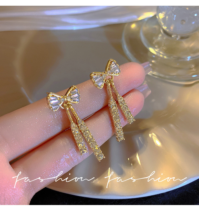 微镶蝴蝶结锆石水晶耳环时尚气质耳饰韩国新款潮设计感银针耳坠女详情19