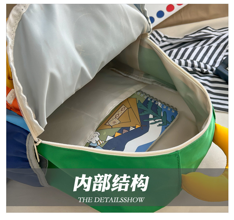 幼儿园儿童双肩包男童大容量背包2024新款可爱女孩拼色小书包外出详情47