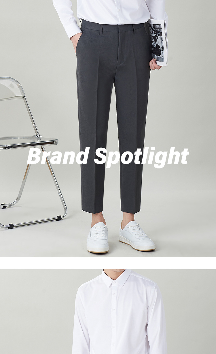 西裤男直筒修身宽松商务正装休闲潮流韩版男士春夏裤子免烫西装裤详情11
