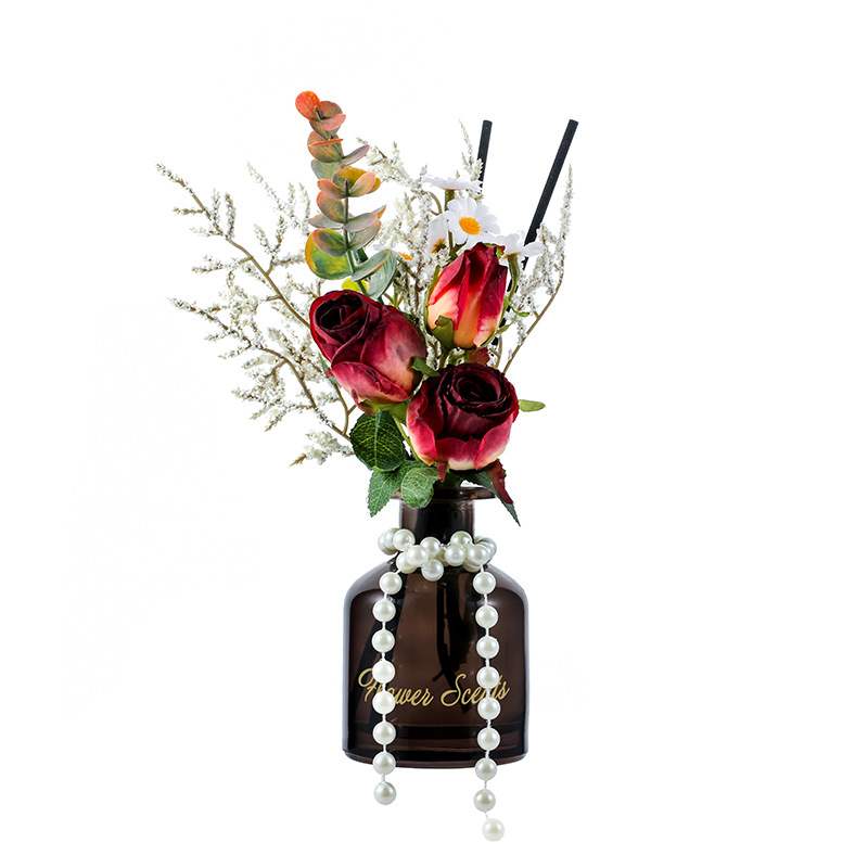 Simulated rose and Daisy bouquets, flameless aromatherapy ornaments, aromatherapy home living room and bedroom atmosphere floral art ornaments pic 12