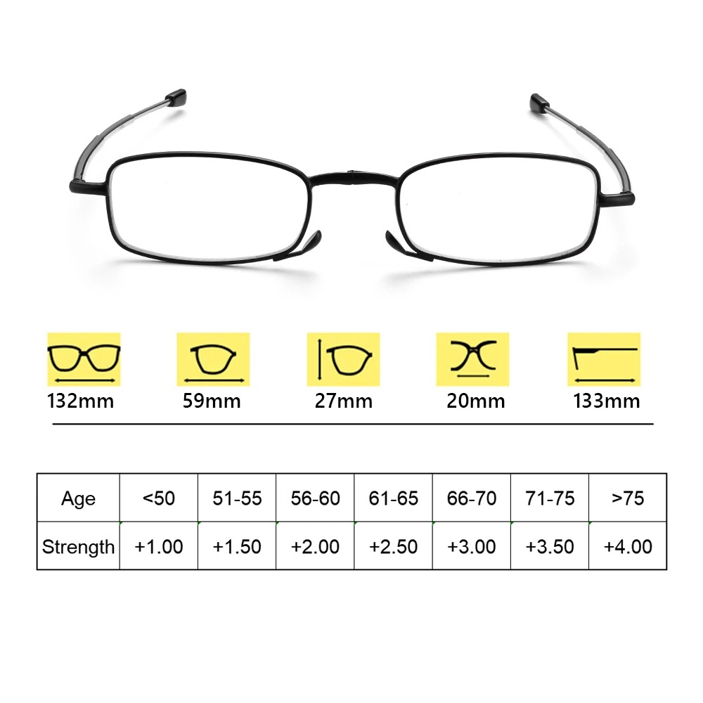 跨境新款折叠便携老花镜带盒伸缩镜腿天线男女老花镜防蓝光眼镜批详情4