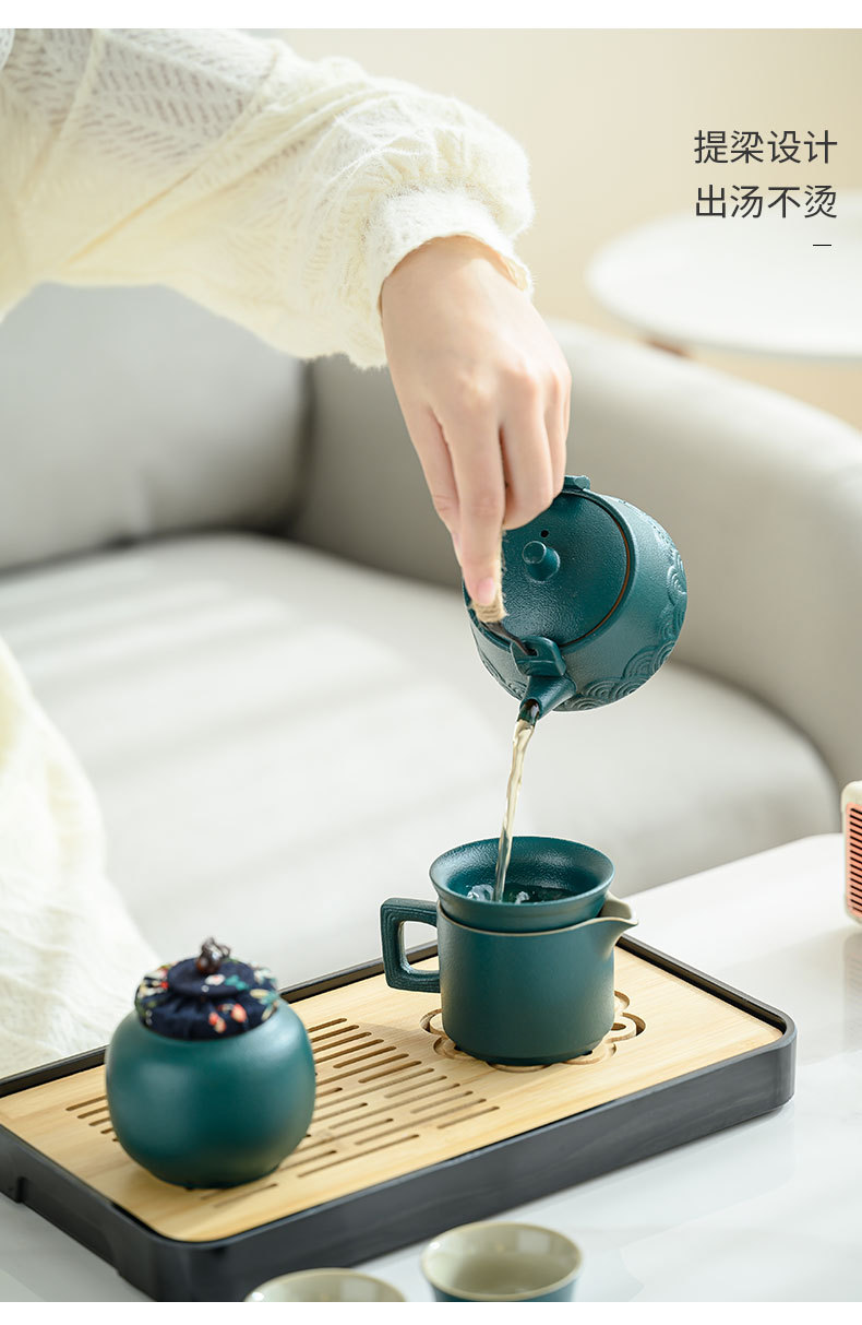 The Tea Charm Set is a simple and luxurious kung fu travel tea tray and tea ware. It is a portable and easy-to-use business activity gift pic 10