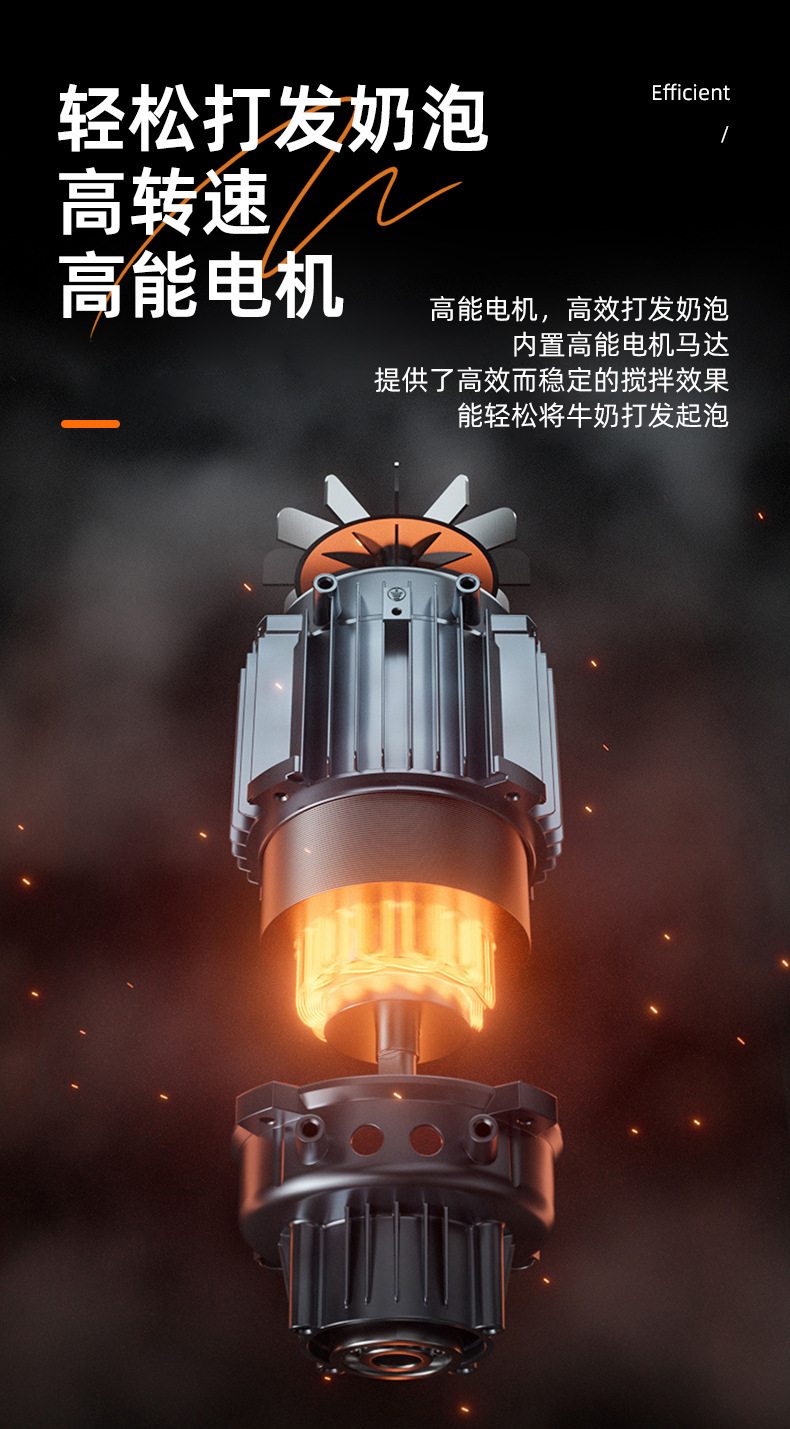 Electric milk frother, household milk frother, coffee frother, milk mixer, handheld egg beater, milk mixer, wireless pic 5