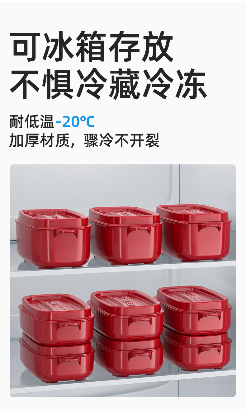 珐琅色水果盒便当盒上班族带饭外出野炊可微波饭盒详情5