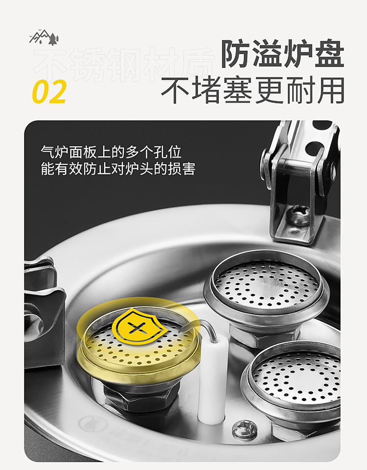 Outdoor high-intensity three-burner gas stove, three-star stove, portable camping and picnic cookware, mini gas cylinder, gas stove pic 10