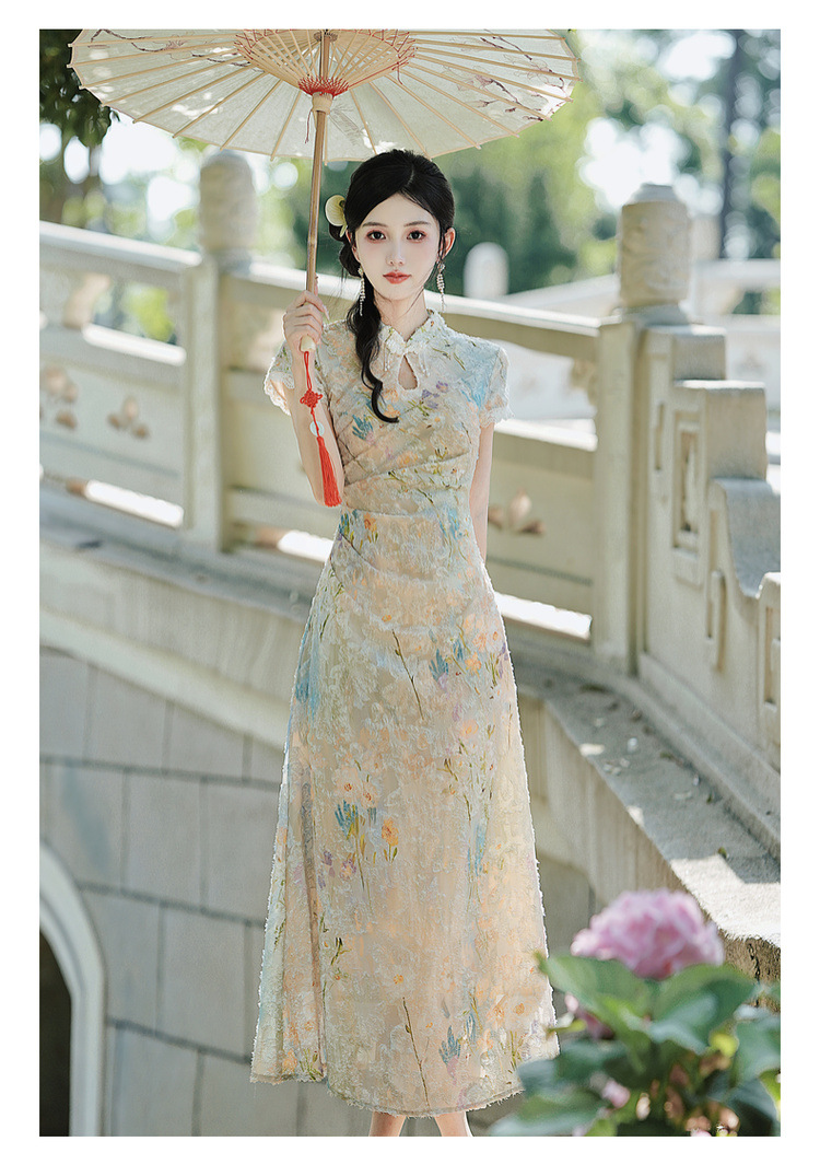 New Chinese-style traditional Chinese style cheongsam improvement young girl daily slimming and elegant dress for Summer 2025 new style pic 14