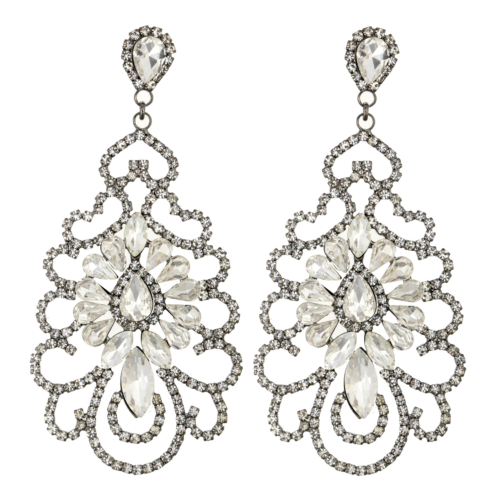 European and American style earrings with a sense of design, hollowed-out rhinestone earrings, luxurious and exquisite diamond-encrusted earrings, versatile earrings for brides, wedding parties and banquets pic 11